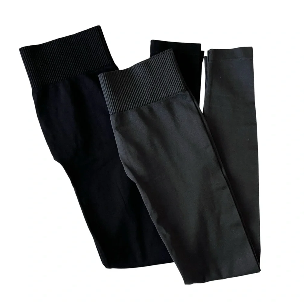 Eye Candy Footless Tights Set of 2 Black Gray Size S/M Juniors‎